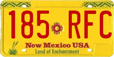 NM license plate 185RFC
