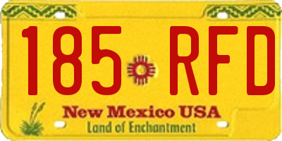 NM license plate 185RFD
