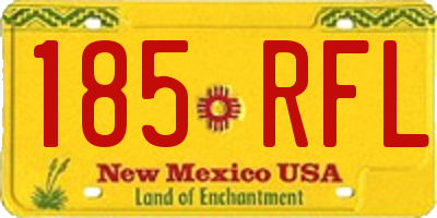 NM license plate 185RFL