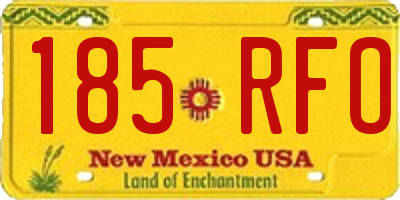 NM license plate 185RFO