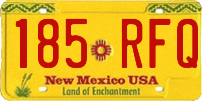 NM license plate 185RFQ