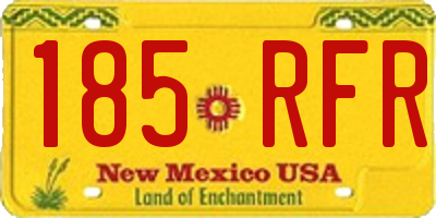 NM license plate 185RFR
