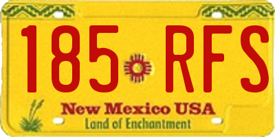 NM license plate 185RFS