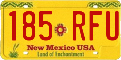 NM license plate 185RFU