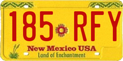 NM license plate 185RFY