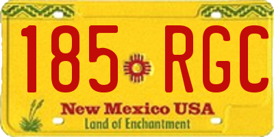 NM license plate 185RGC
