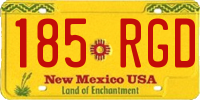 NM license plate 185RGD