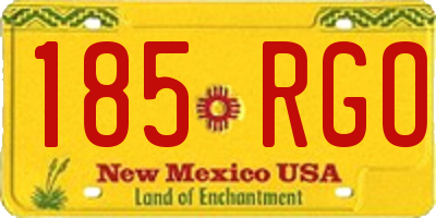 NM license plate 185RGO