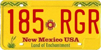 NM license plate 185RGR