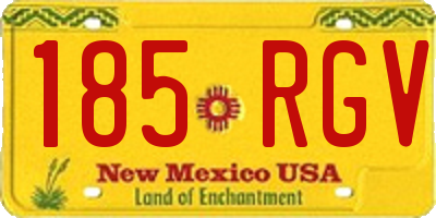 NM license plate 185RGV