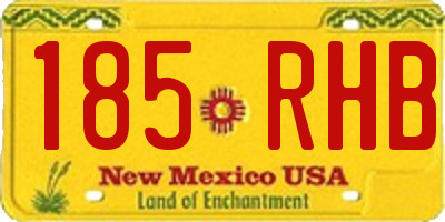 NM license plate 185RHB