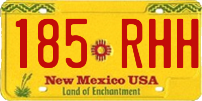 NM license plate 185RHH
