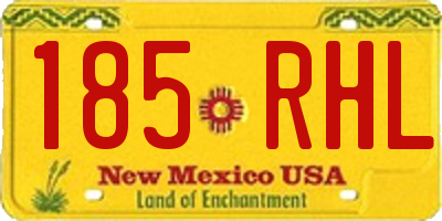 NM license plate 185RHL
