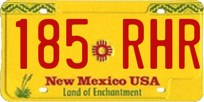 NM license plate 185RHR