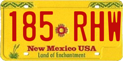 NM license plate 185RHW