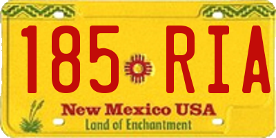 NM license plate 185RIA