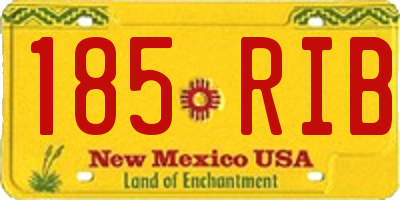 NM license plate 185RIB