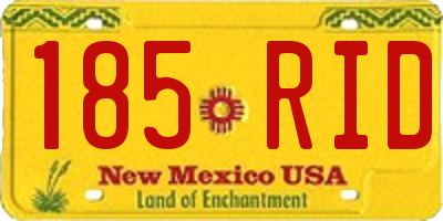 NM license plate 185RID