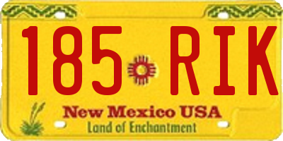 NM license plate 185RIK