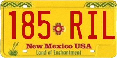 NM license plate 185RIL
