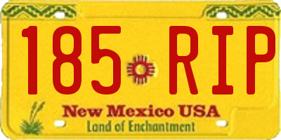 NM license plate 185RIP