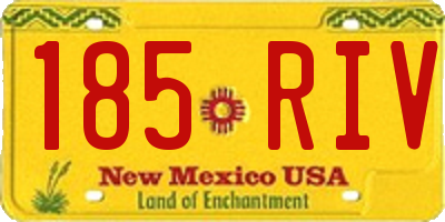 NM license plate 185RIV