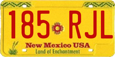 NM license plate 185RJL