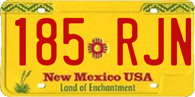NM license plate 185RJN