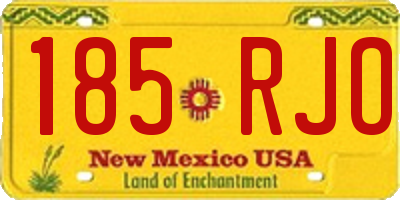 NM license plate 185RJO