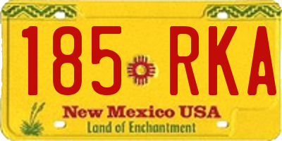 NM license plate 185RKA