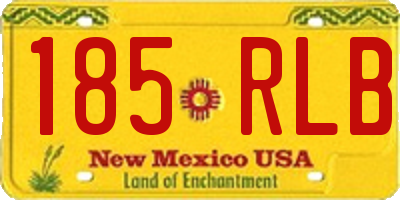 NM license plate 185RLB