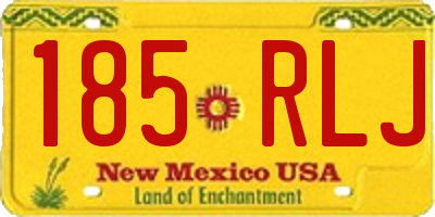 NM license plate 185RLJ