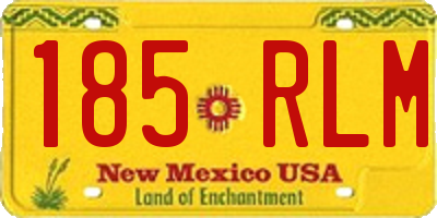 NM license plate 185RLM