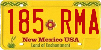 NM license plate 185RMA