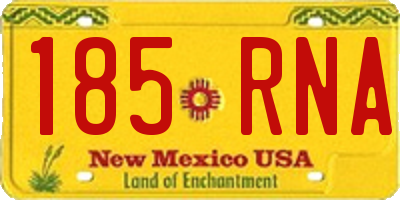 NM license plate 185RNA