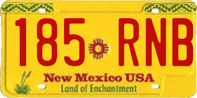 NM license plate 185RNB