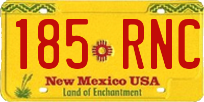 NM license plate 185RNC
