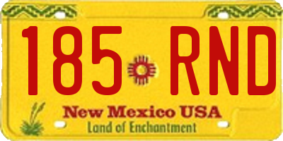 NM license plate 185RND