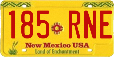 NM license plate 185RNE