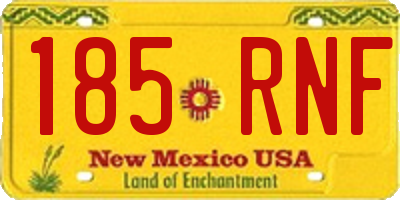NM license plate 185RNF