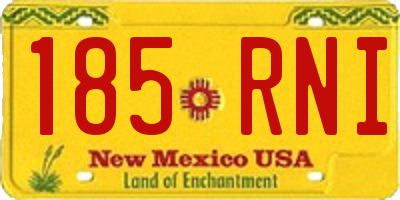 NM license plate 185RNI