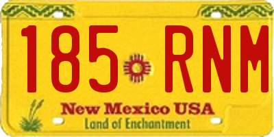 NM license plate 185RNM