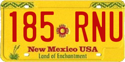 NM license plate 185RNU