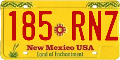 NM license plate 185RNZ