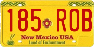 NM license plate 185ROB