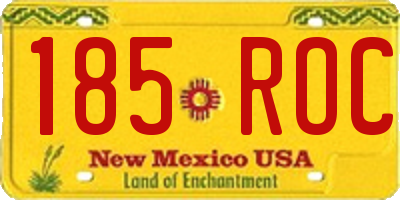 NM license plate 185ROC