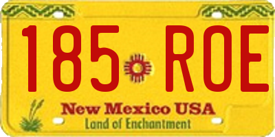 NM license plate 185ROE