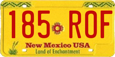 NM license plate 185ROF