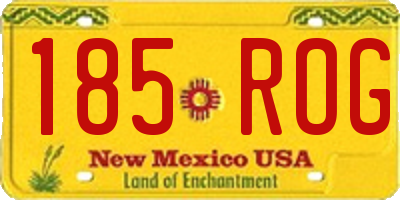 NM license plate 185ROG