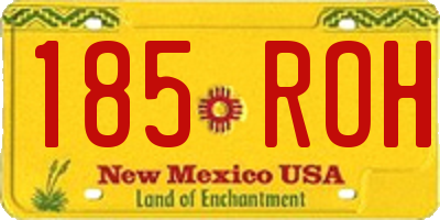 NM license plate 185ROH